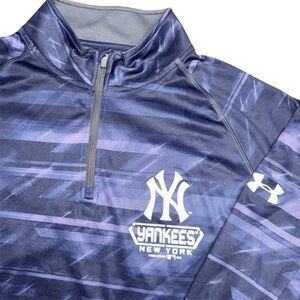 New York Yankees Under Armour Quarter Zip Pullover Men L Navy Blue MLB Baseball